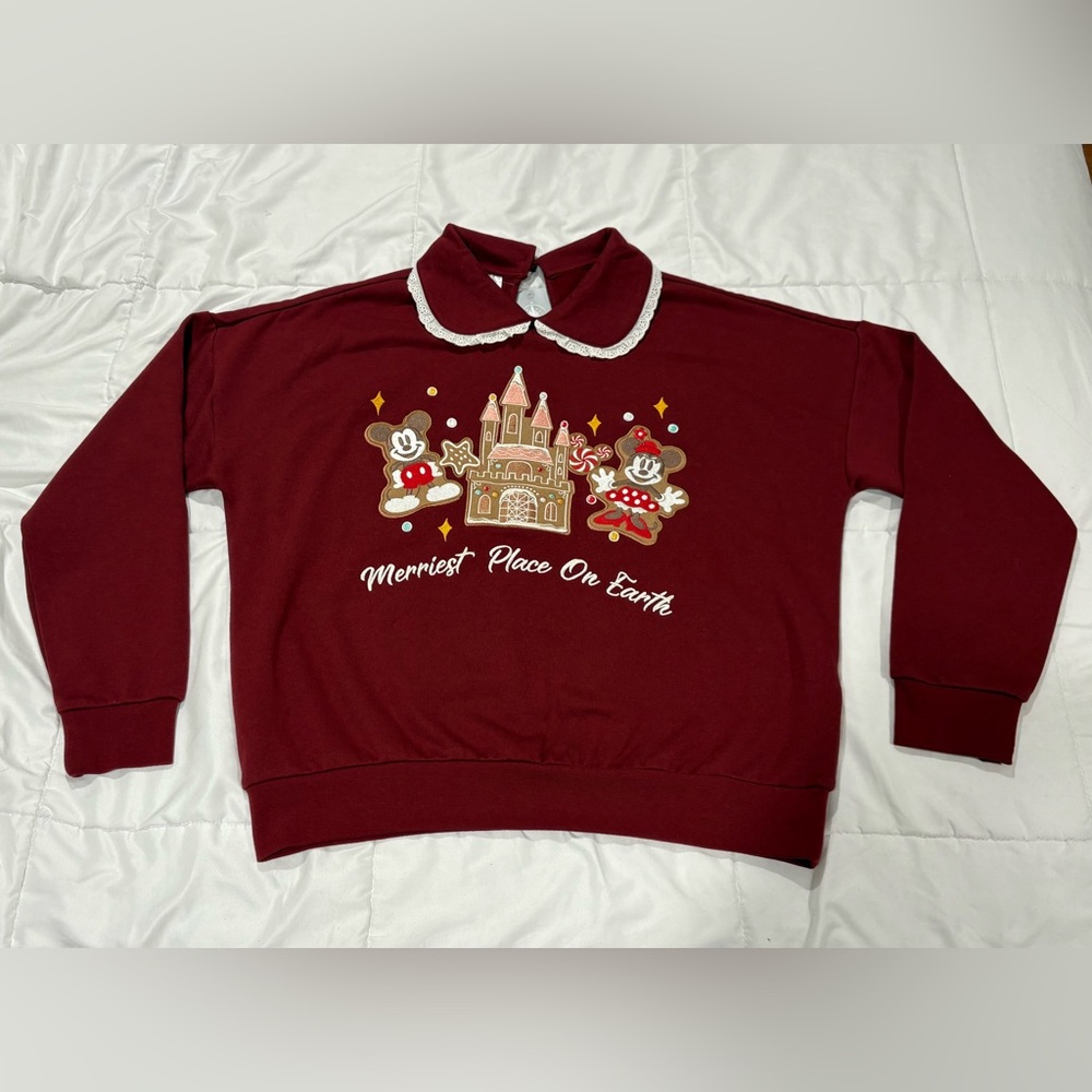 MEDIUM - Mickey and Minnie Mouse Gingerbread Top for Women by Her Universe - NEW